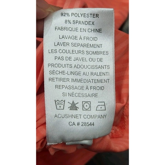 Foot Joy Mens Polo Shirt Sz M Salmon Short Sleeve Striped Embroidered Logo Golf - Picture 6 of 12